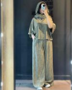 ست مانتو شلوار شانتون زنانه فائزه