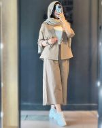 کت شلوار بگ کوتاه تابستانی ژاکلین