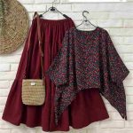 ست دخترانه شومیز و دامن چیندار سالومه