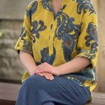 شومیز آستین سه ربع زنانه شانتون فلامک