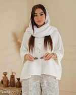 شومیز و شلوار بگ طرحدار زنانه هیوا
