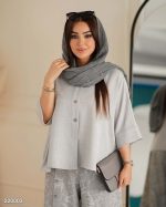 شومیز و شلوار بگ طرحدار زنانه هیوا