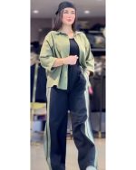 ست شومیز شلوار اسپرت دخترانه مدل دوخط