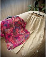 ست شومیز گلگلی شلوار متینا