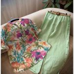 ست شومیز گلگلی شلوار متینا