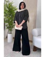 ست زنانه شومیز راه راه شلوار بگ مهسون