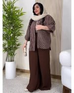 ست زنانه شومیز راه راه شلوار بگ مهسون