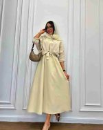 ست زنانه کت کنفی پیراهن آیلین