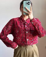 شومیز زنانه پاییزی مخمل کبریتی شهرزاد