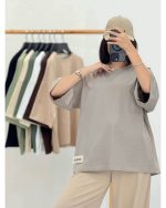 تیشرت زنانه آستین کوتاه ترمه