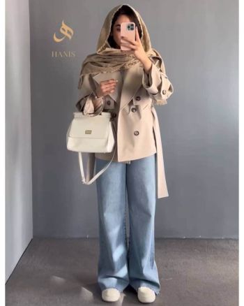 بارانی آستردار زنانه کوتاه هینا