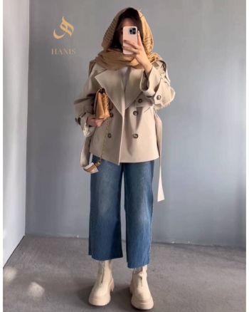 بارانی آستردار زنانه کوتاه هینا