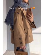 بارانی زنانه کتان آستردار رایس