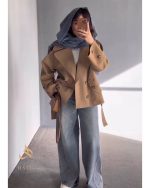 بارانی زنانه کتان آستردار رایس