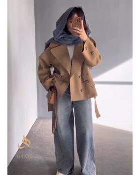 بارانی زنانه کتان آستردار رایس