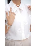 شومیز زنانه مجلسی آستین حلقه ای آویسا