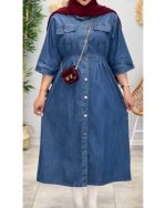 پیراهن لی زنانه آستین سه ربع رویال