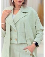 ست سه تیکه مانتو شلوار جلیقه نوژین