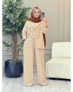 ست سه تیکه مانتو شلوار جلیقه نوژین