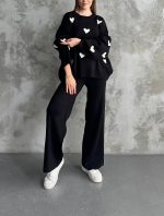 ست زنانه بلوز شلوار بافت برفا