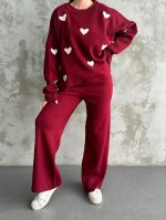 ست زنانه بلوز شلوار بافت برفا