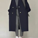 مانتو زنانه بلند شیک سورمه‌