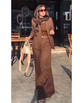 کت کوتاه شلوار فول بگ زنانه نگاه