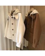 پالتو زنانه کوتاه کلاهدار ستیا