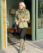 بارونی زنانه کوتاه ضدآب نیاز - تصویر 4