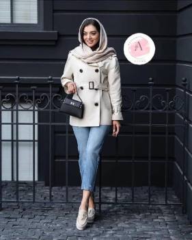 بارونی زنانه کوتاه ضدآب نیاز - تصویر 8