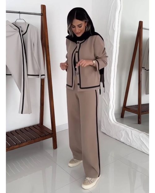 ست زنانه کت کوتاه شلوار بگ مارال