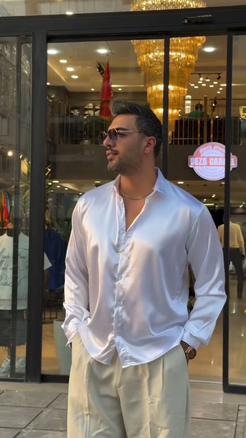 پیراهن مردانه ساتن مدال