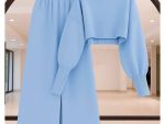 ست زنانه دورس کراپ شلوار بگ کتیبه