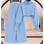 ست زنانه دورس کراپ شلوار بگ کتیبه