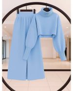 ست زنانه دورس کراپ شلوار بگ کتیبه