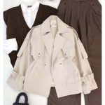 بارونی زنانه کوتاه آستردار مهتاب