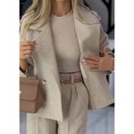 ست زنانه پالتو کتی شلوار بگ بانو