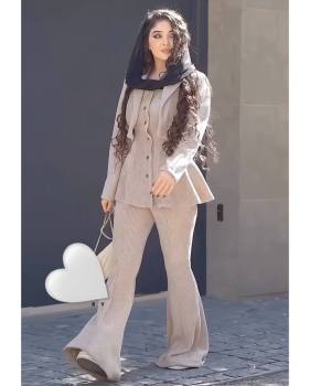 ست زنانه پالتو شلوار ساغر