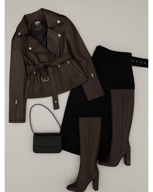 کت زنانه چرم کوتاه خانومی