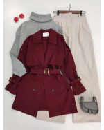 بارونی زنانه کوتاه رادنوش - تصویر 6