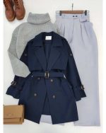 بارونی زنانه کوتاه رادنوش - تصویر 4