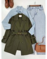 بارونی زنانه کوتاه رادنوش - تصویر 3