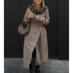 بارونی زنانه بلند آستردار گلسار