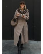 بارونی زنانه بلند آستردار گلسار