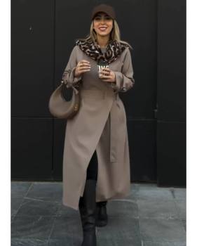 بارونی زنانه بلند آستردار گلسار