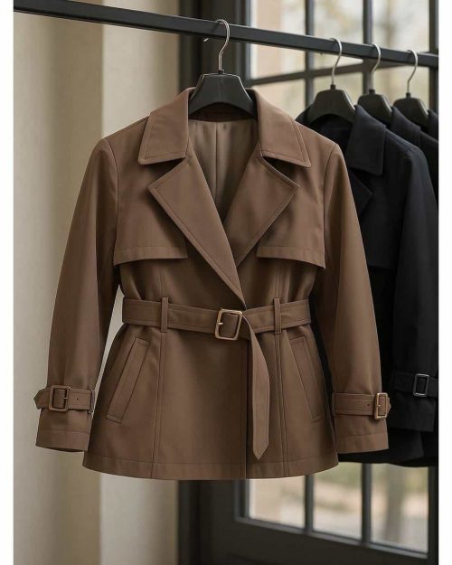 بارونی زنانه کوتاه مانلی