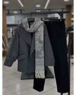 ست زنانه پالتو شلوار لاکی