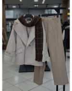 ست زنانه پالتو شلوار لاکی - تصویر 3