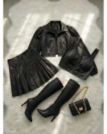 ست زنانه کت دامن کراپ ویدا - تصویر 3