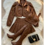 ست زنانه کت دامن کراپ ویدا